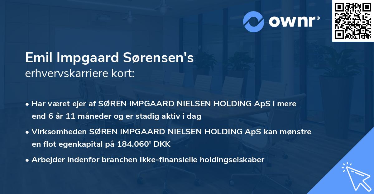 Emil Impgaard Sørensen's erhvervskarriere kort