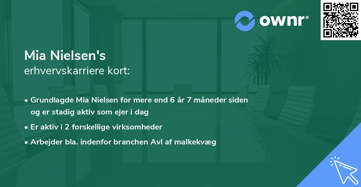 Mia Nielsen's erhvervskarriere kort