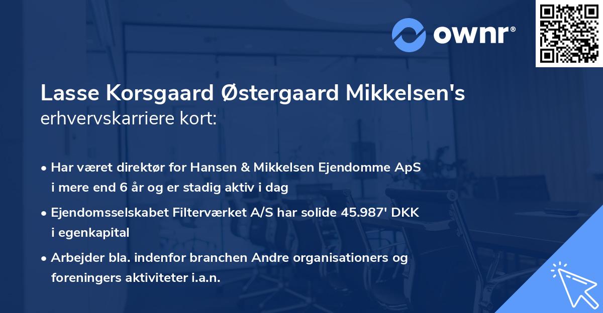 Lasse Korsgaard Østergaard Mikkelsen's erhvervskarriere kort