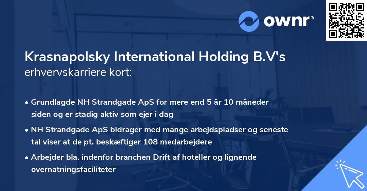 Krasnapolsky International Holding B.V's erhvervskarriere kort