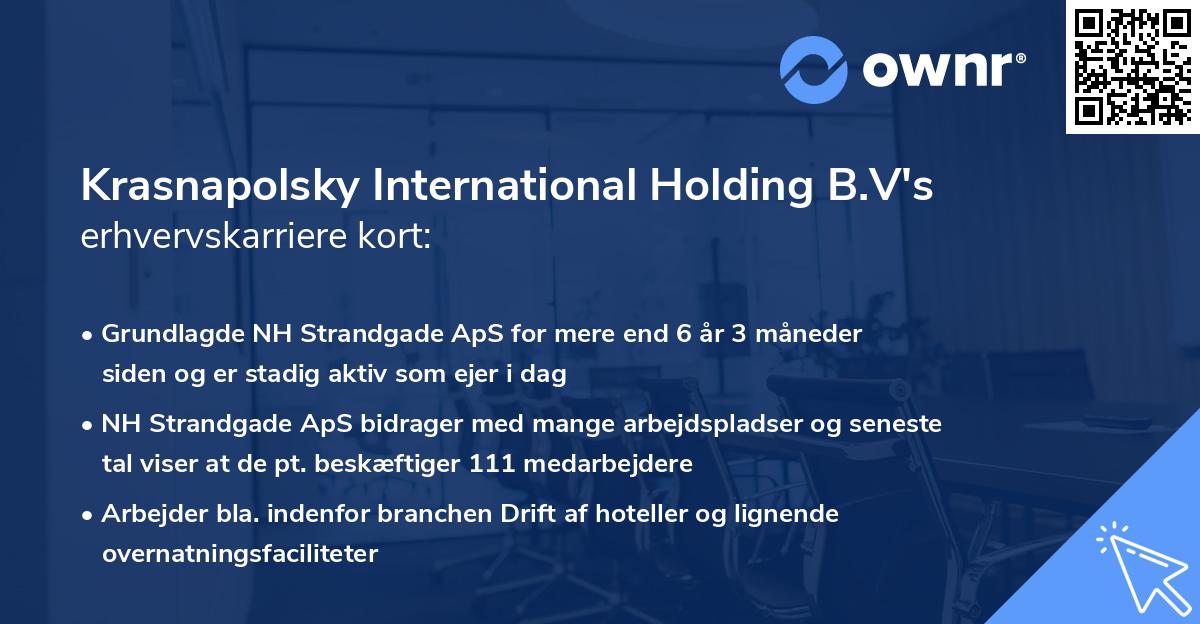 Krasnapolsky International Holding B.V's erhvervskarriere kort