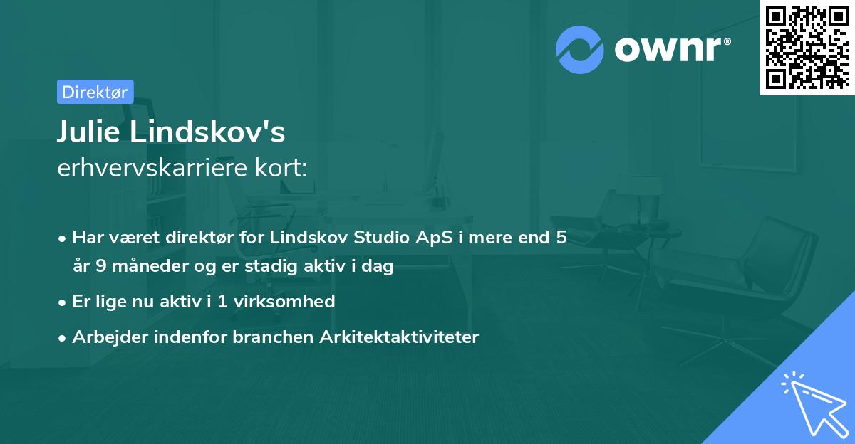 Julie Lindskov's erhvervskarriere kort
