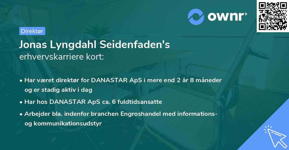 Jonas Lyngdahl Seidenfaden's erhvervskarriere kort