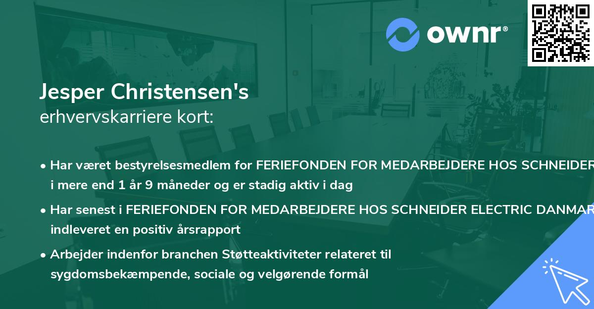 Jesper Christensen's erhvervskarriere kort