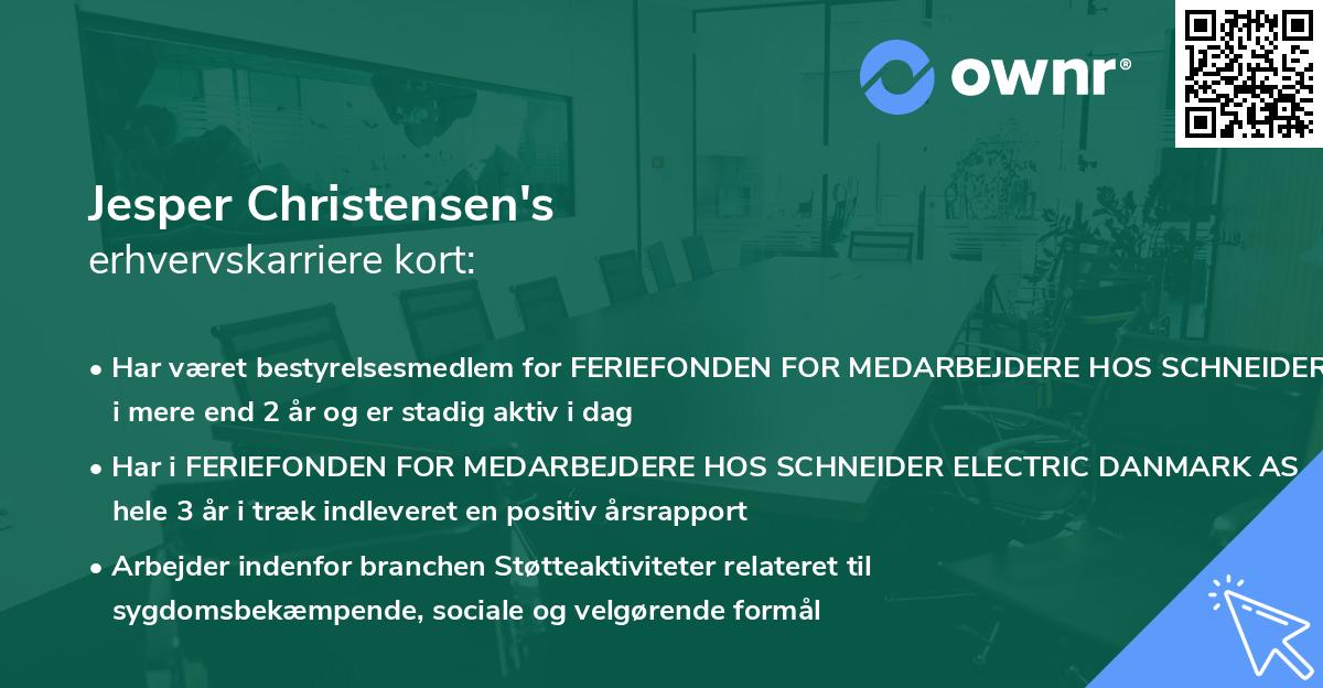 Jesper Christensen's erhvervskarriere kort