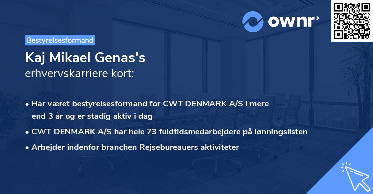 Kaj Mikael Genas's erhvervskarriere kort