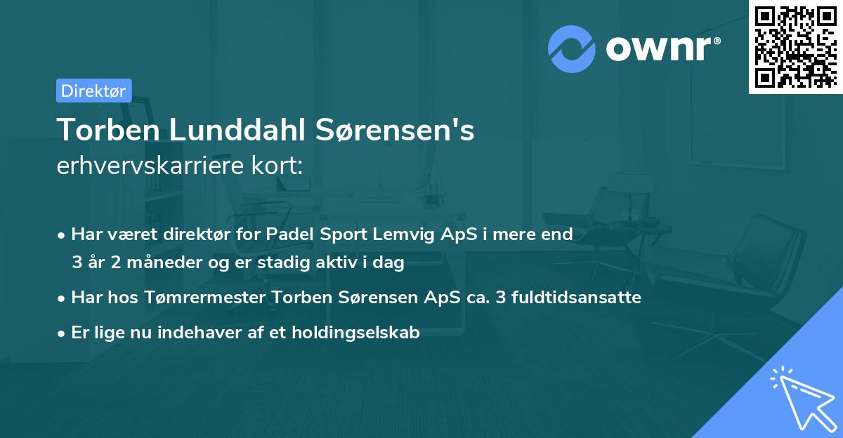 Torben Lunddahl Sørensen's erhvervskarriere kort