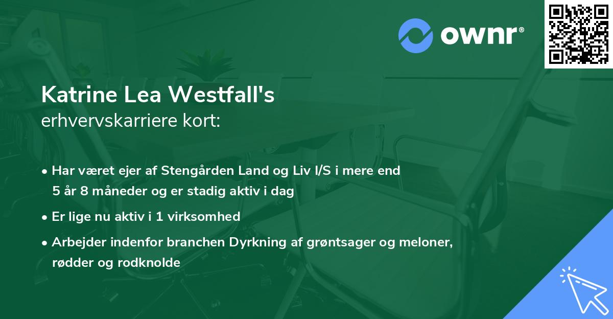 Katrine Lea Westfall's erhvervskarriere kort
