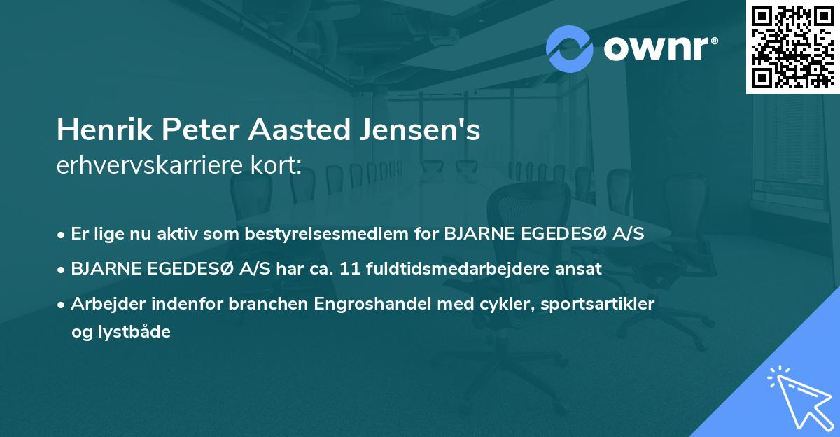 Henrik Peter Aasted Jensen's erhvervskarriere kort