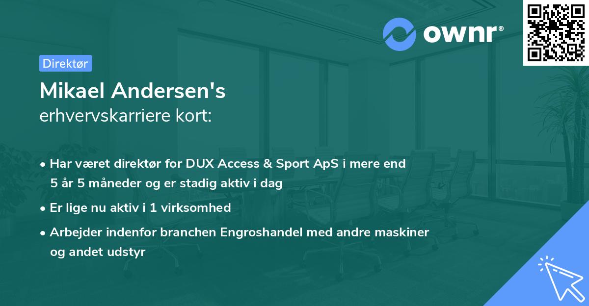Mikael Andersen's erhvervskarriere kort