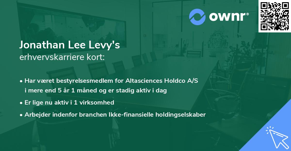 Jonathan Lee Levy's erhvervskarriere kort