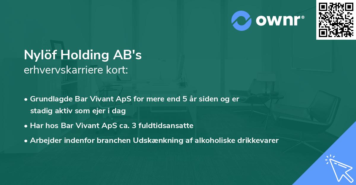 Nylöf Holding AB's erhvervskarriere kort