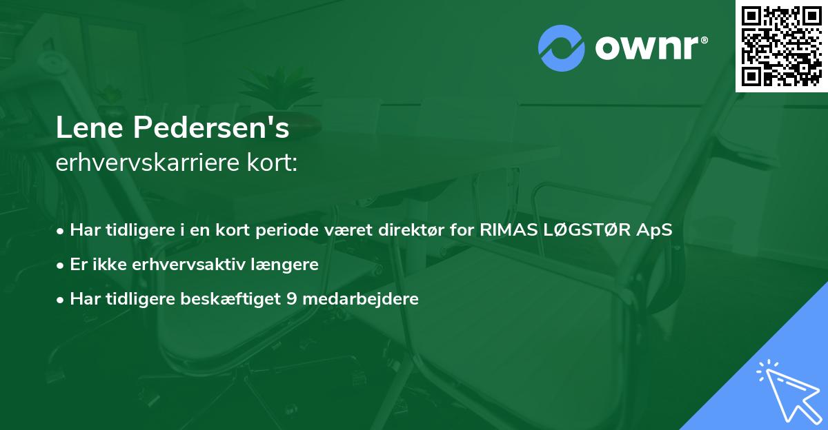 Lene Pedersen's erhvervskarriere kort