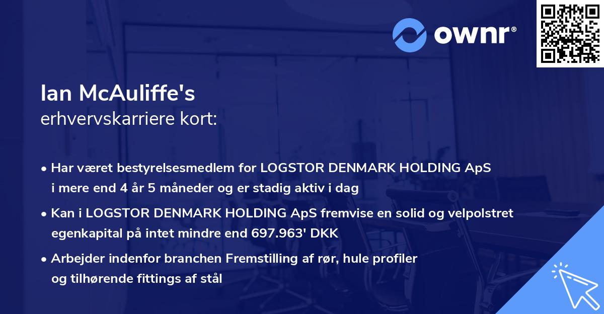 Ian McAuliffe's erhvervskarriere kort