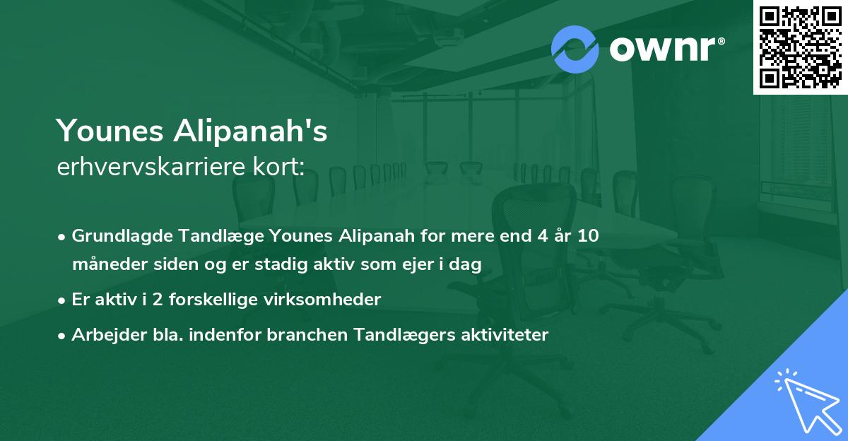 Younes Alipanah's erhvervskarriere kort