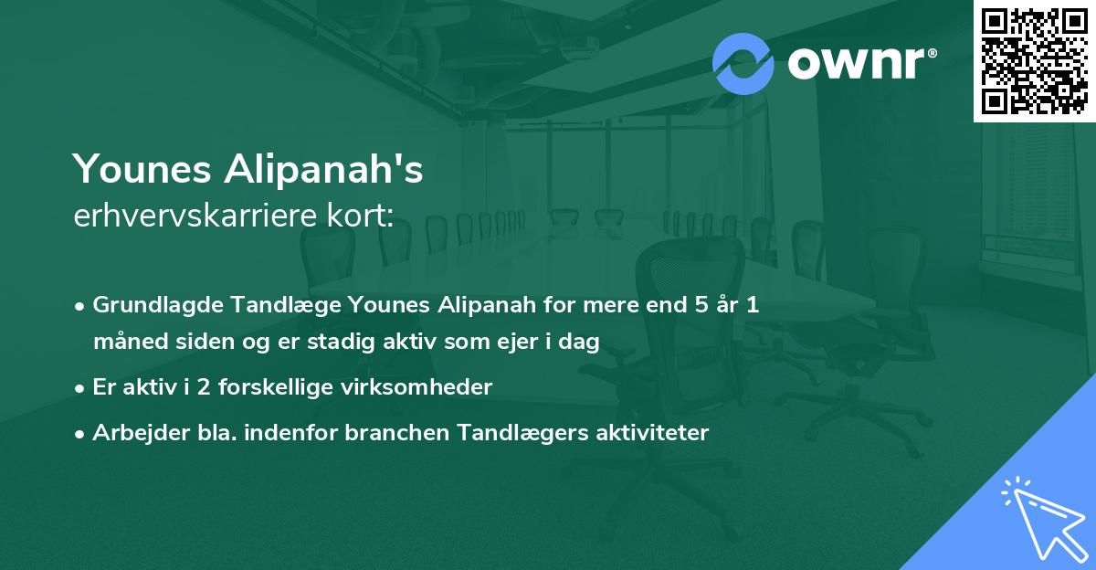 Younes Alipanah's erhvervskarriere kort