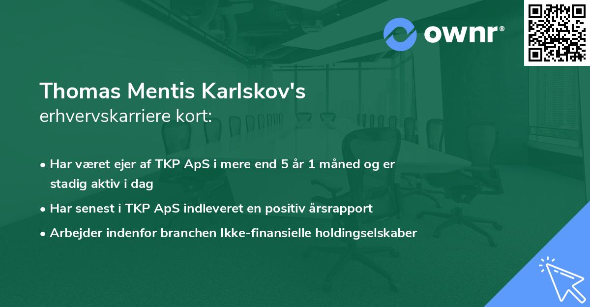 Thomas Mentis Karlskov's erhvervskarriere kort