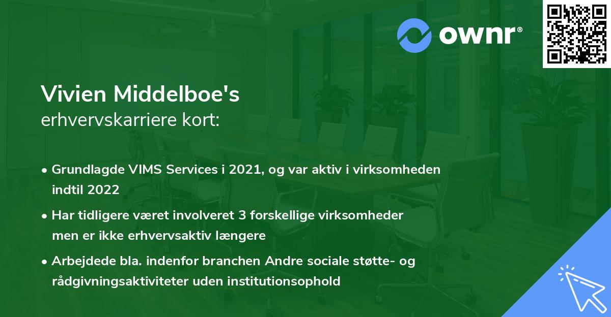 Vivien Middelboe's erhvervskarriere kort