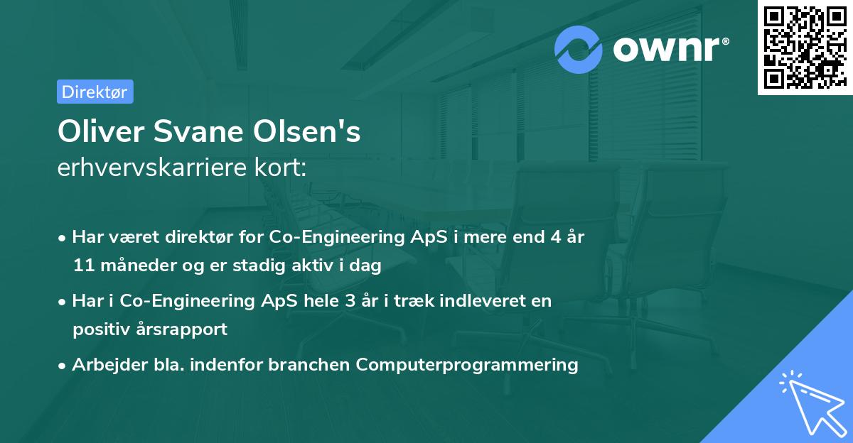 Oliver Svane Olsen's erhvervskarriere kort