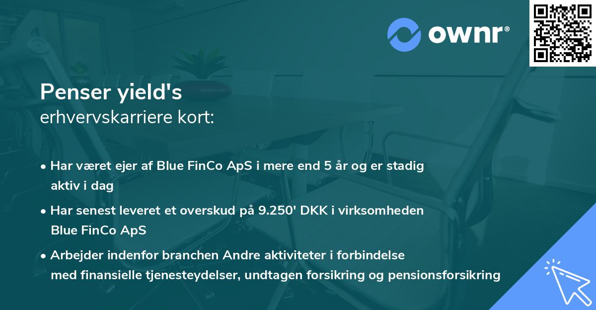 Penser yield's erhvervskarriere kort