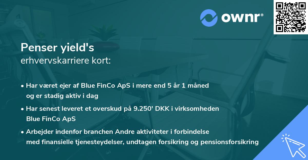 Penser yield's erhvervskarriere kort