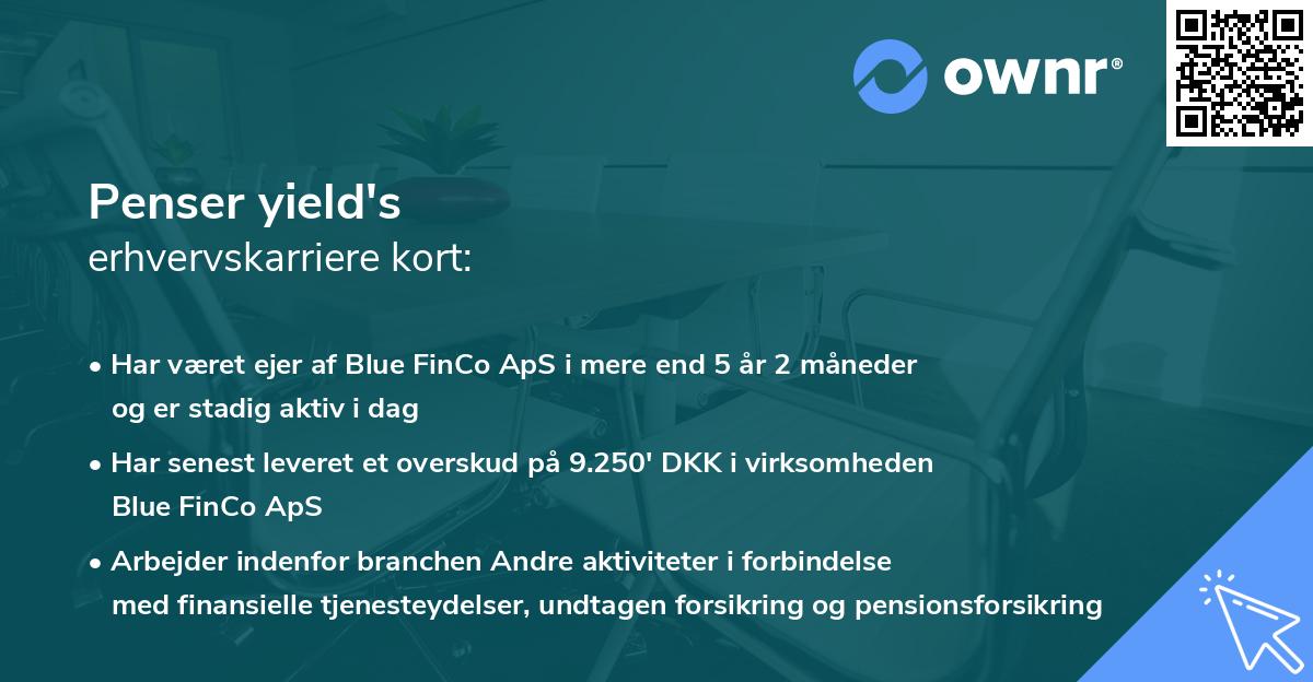 Penser yield's erhvervskarriere kort