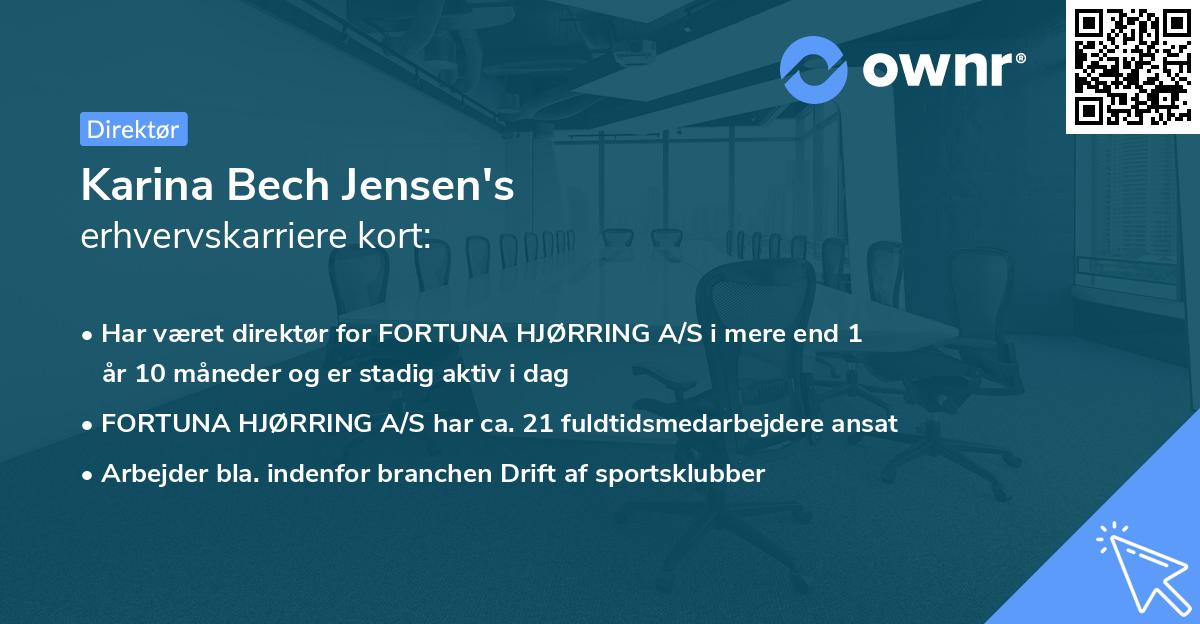 Karina Bech Jensen's erhvervskarriere kort