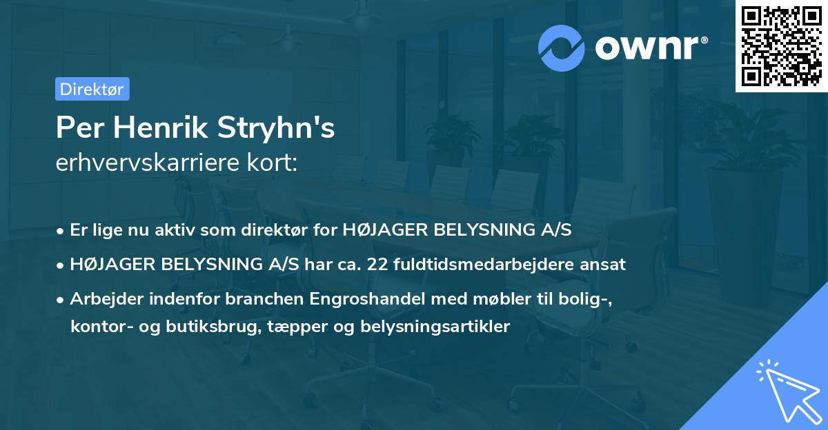Per Henrik Stryhn's erhvervskarriere kort