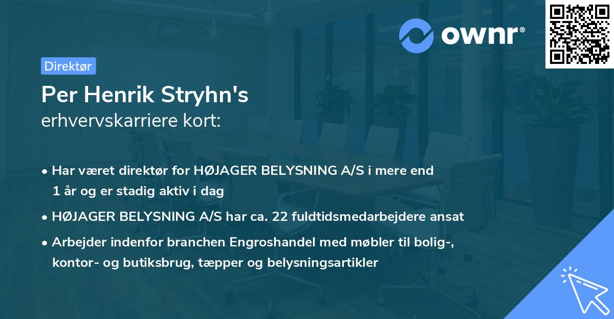 Per Henrik Stryhn's erhvervskarriere kort