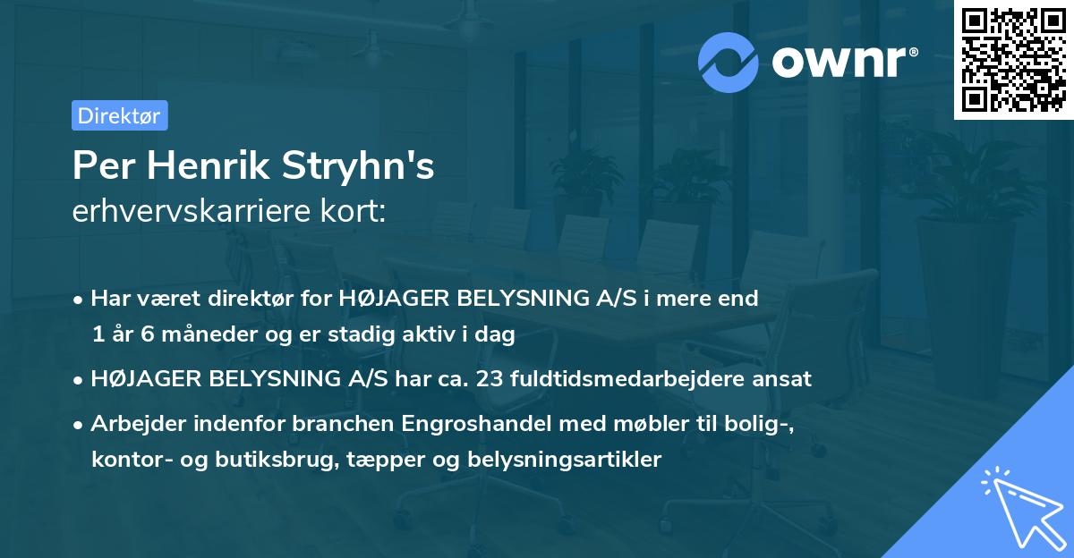 Per Henrik Stryhn's erhvervskarriere kort