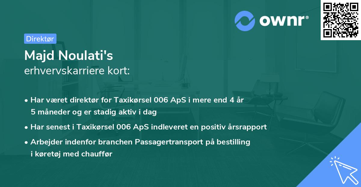 Majd Noulati's erhvervskarriere kort