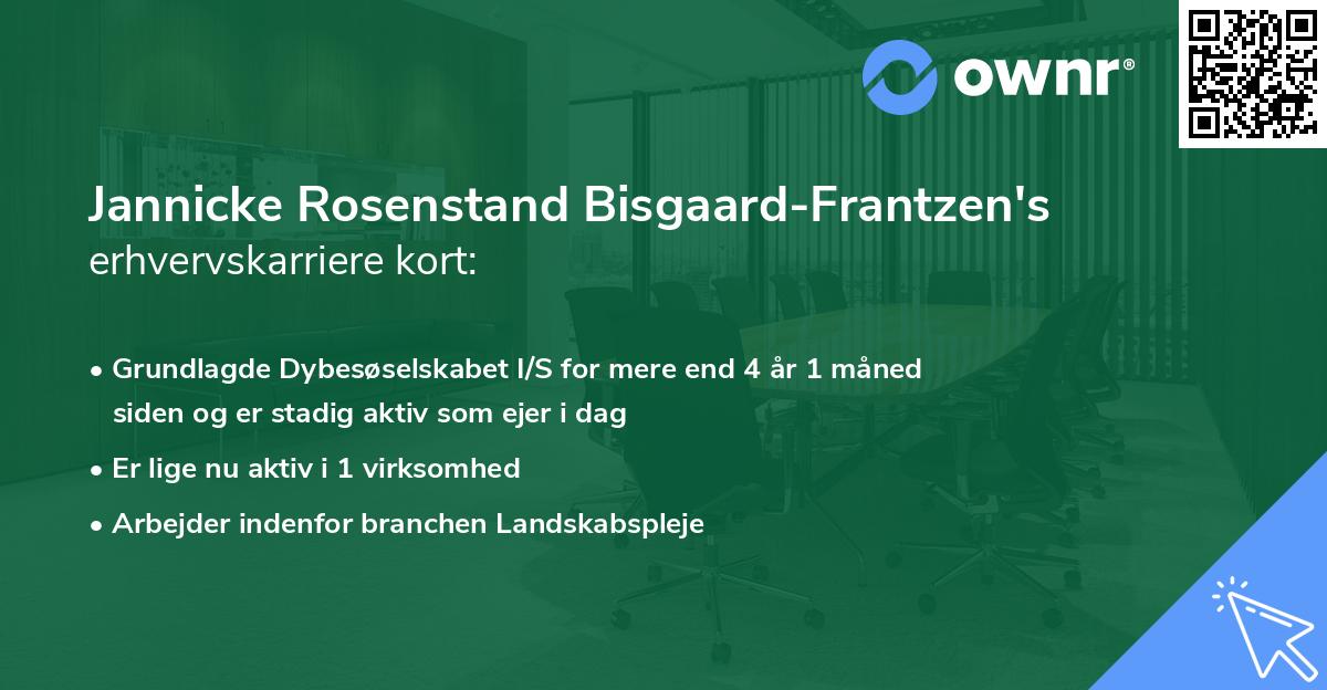 Jannicke Rosenstand Bisgaard-Frantzen's erhvervskarriere kort