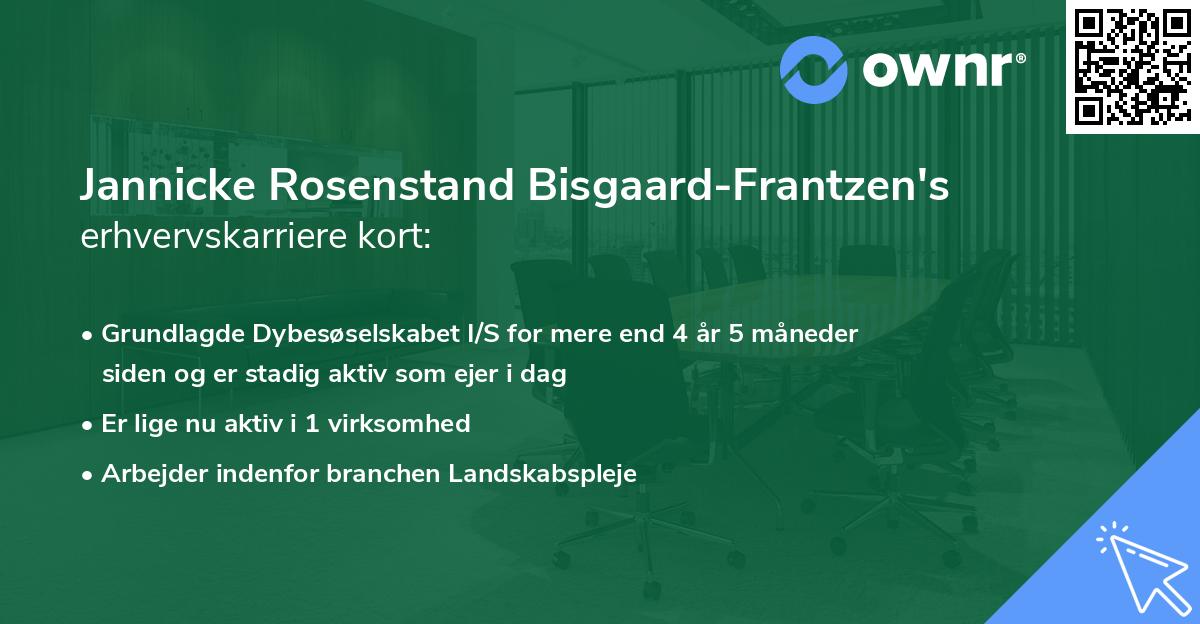 Jannicke Rosenstand Bisgaard-Frantzen's erhvervskarriere kort