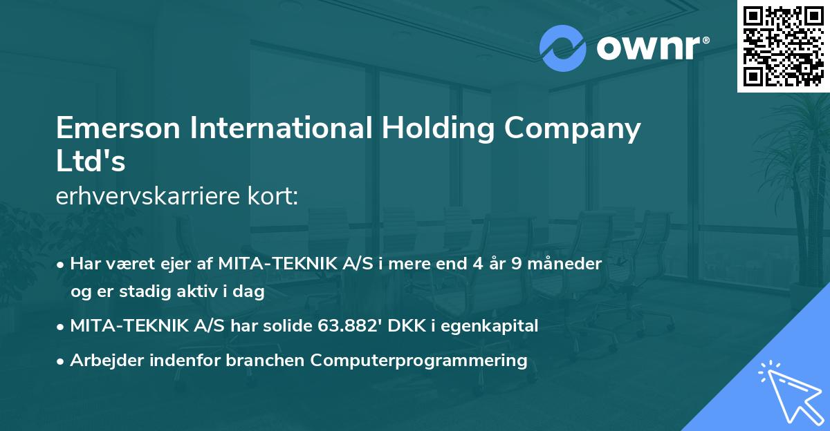Emerson International Holding Company Ltd's erhvervskarriere kort