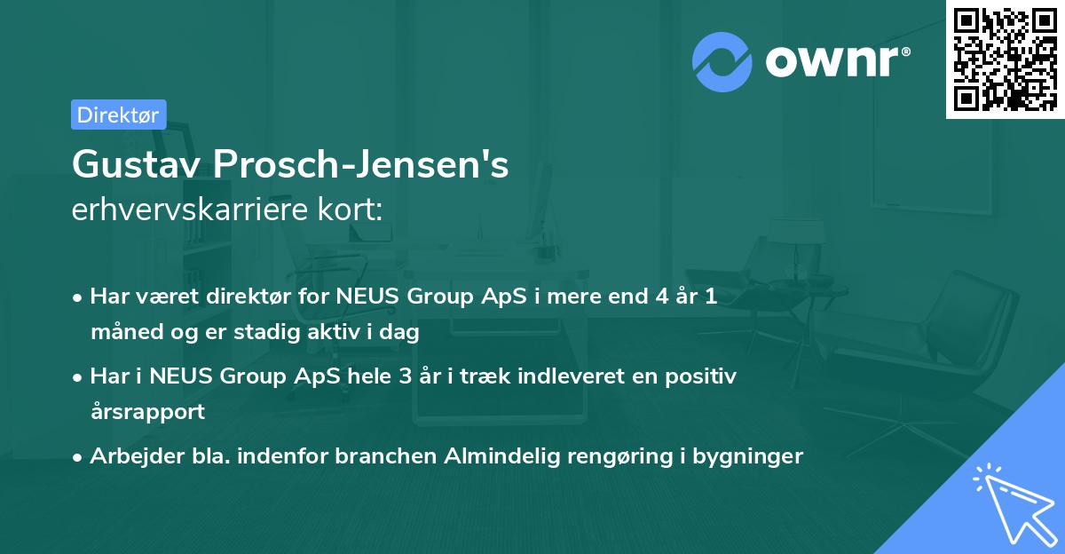 Gustav Prosch-Jensen's erhvervskarriere kort