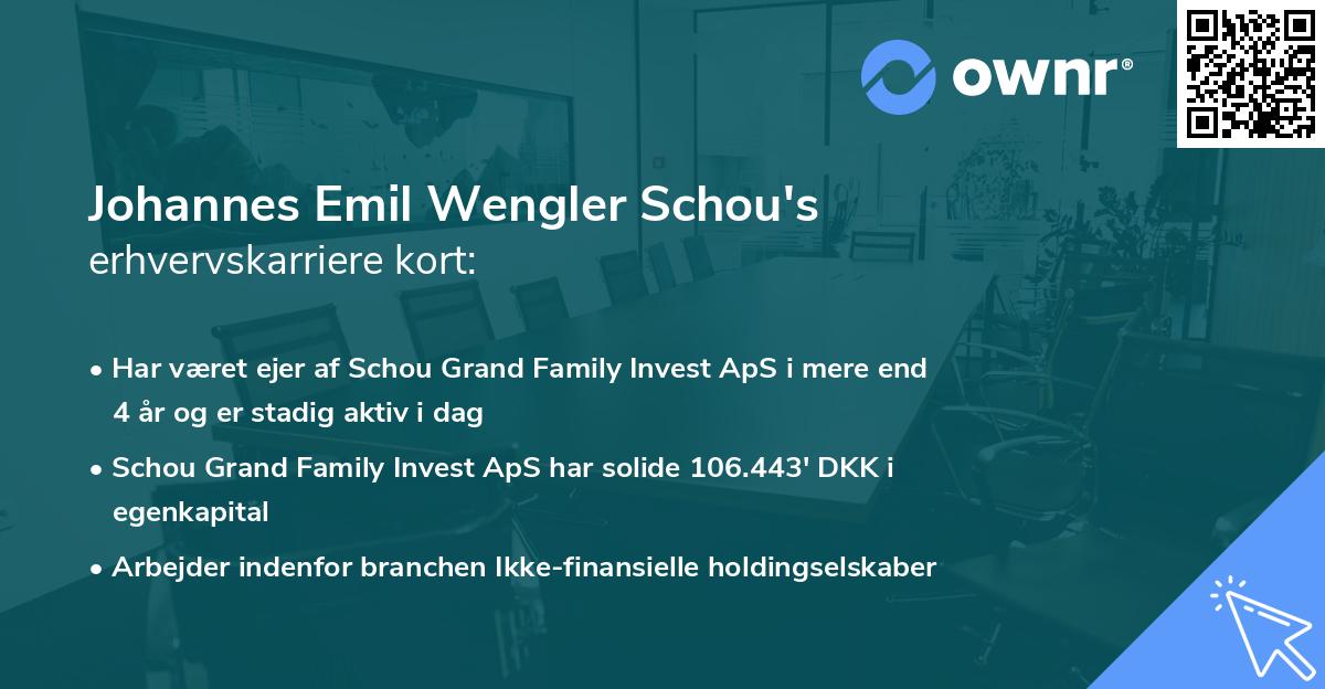 Johannes Emil Wengler Schou's erhvervskarriere kort