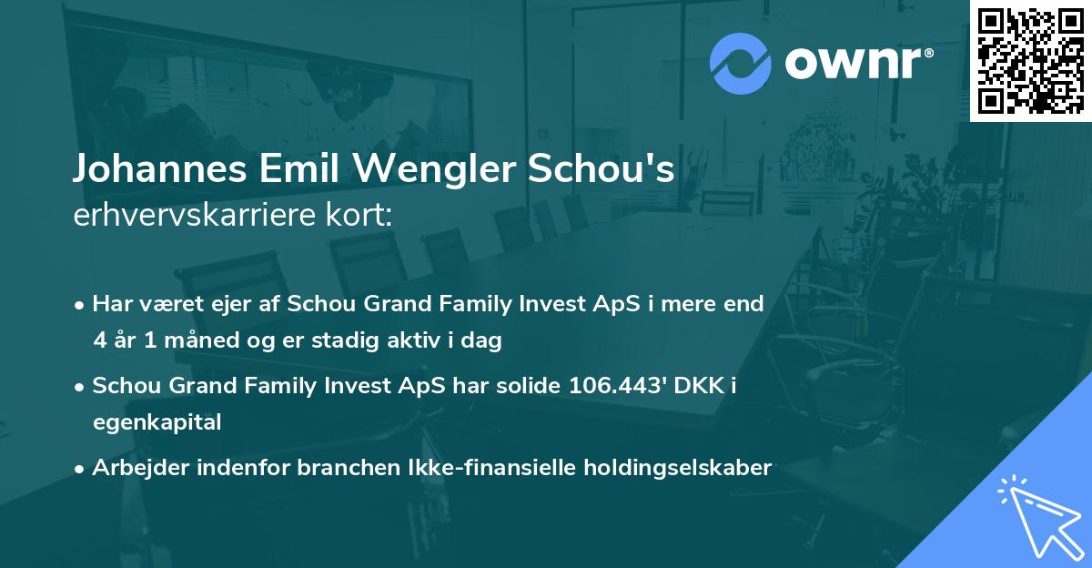 Johannes Emil Wengler Schou's erhvervskarriere kort