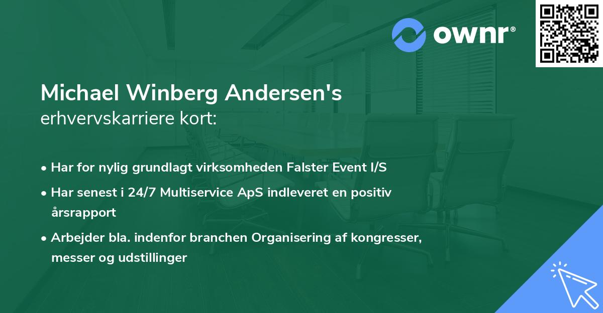Michael Winberg Andersen's erhvervskarriere kort