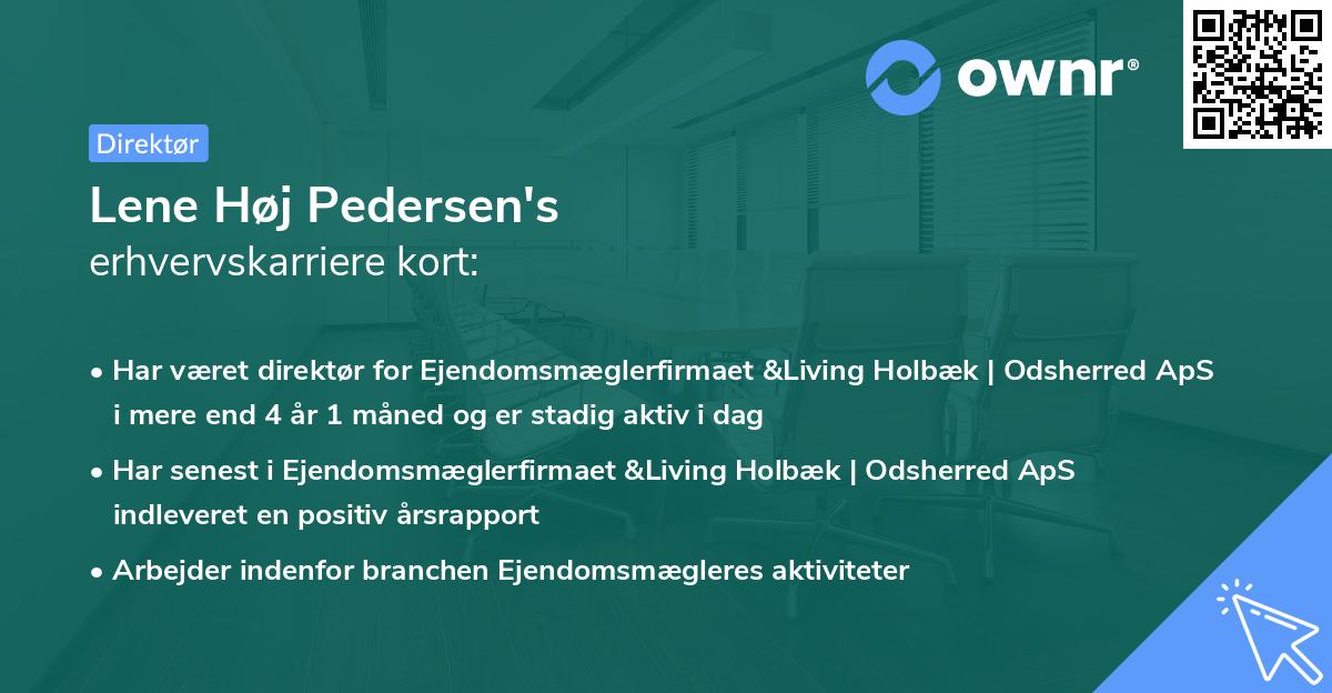 Lene Høj Pedersen's erhvervskarriere kort
