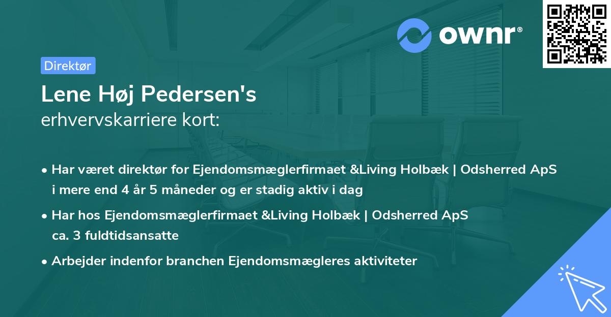 Lene Høj Pedersen's erhvervskarriere kort