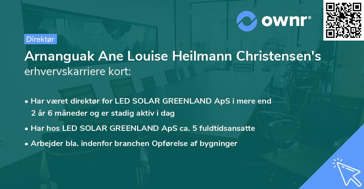 Arnanguak Ane Louise Heilmann Christensen's erhvervskarriere kort