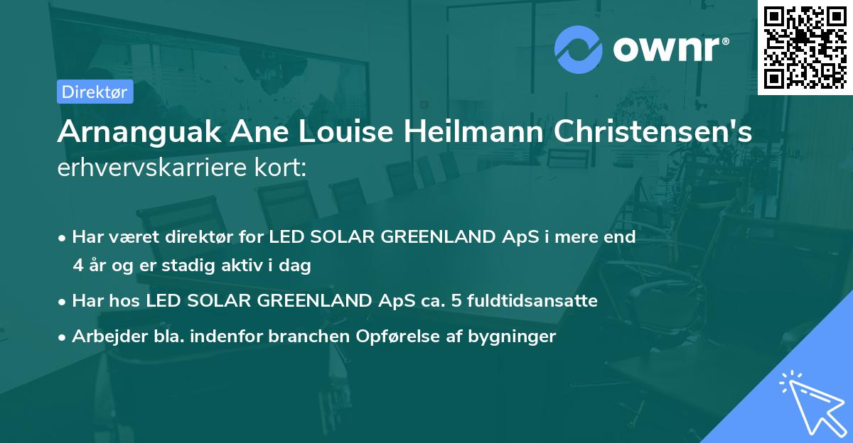 Arnanguak Ane Louise Heilmann Christensen's erhvervskarriere kort