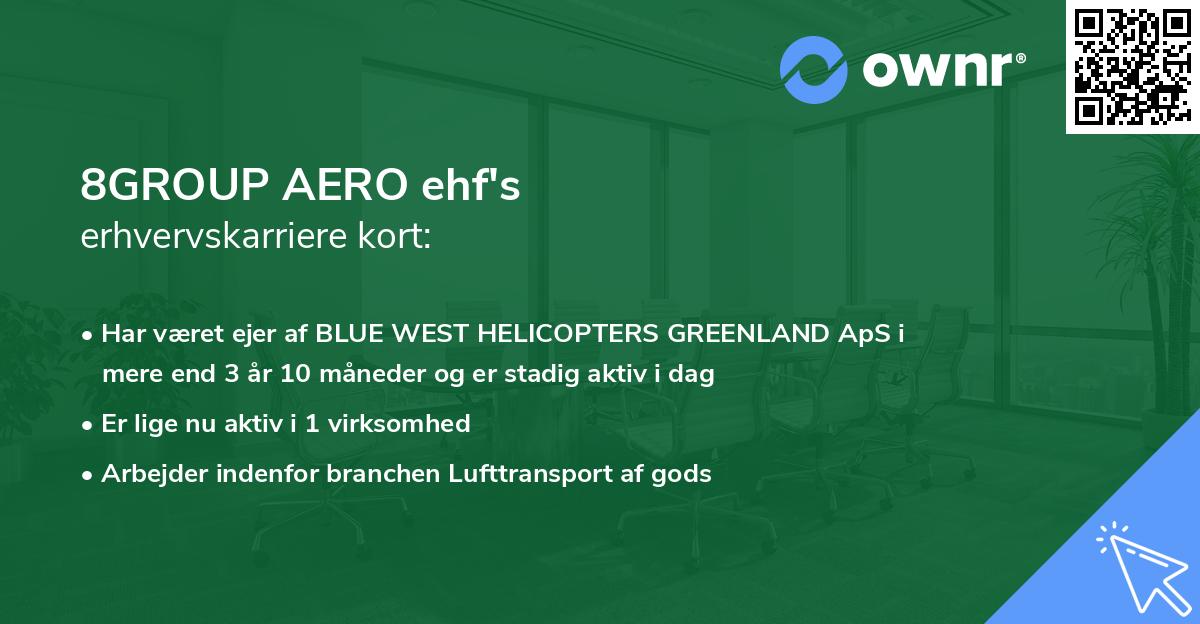 8GROUP AERO ehf's erhvervskarriere kort