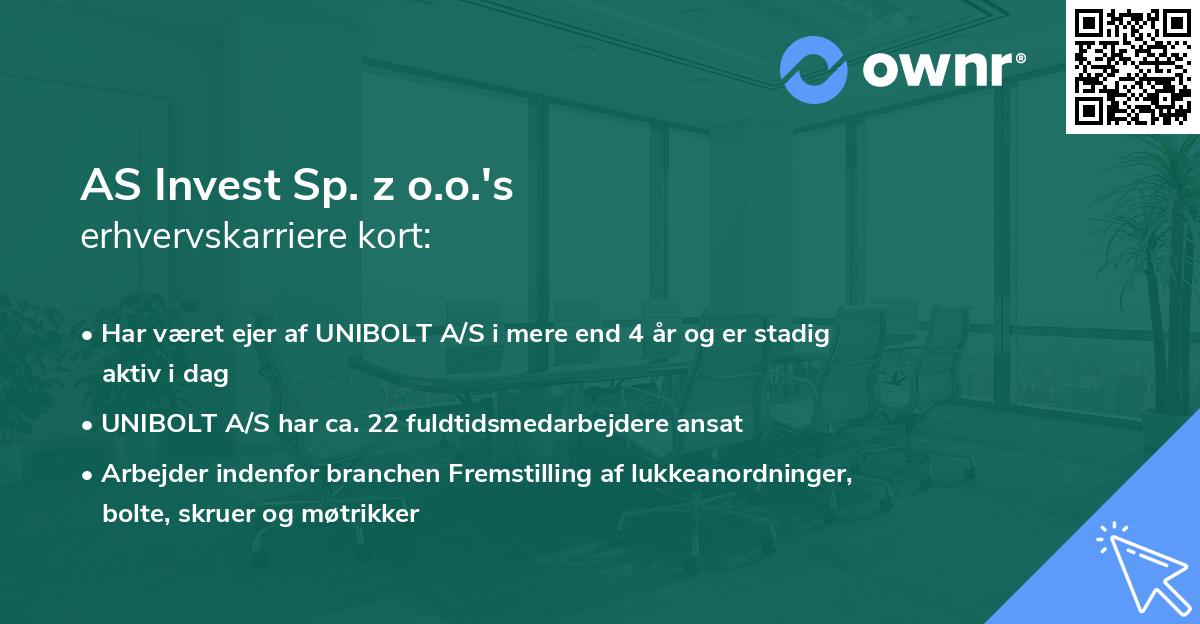 AS Invest Sp. z o.o.'s erhvervskarriere kort