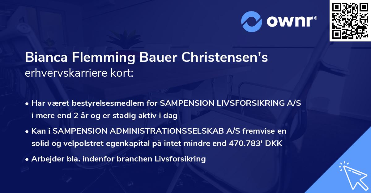 Bianca Flemming Bauer Christensen's erhvervskarriere kort