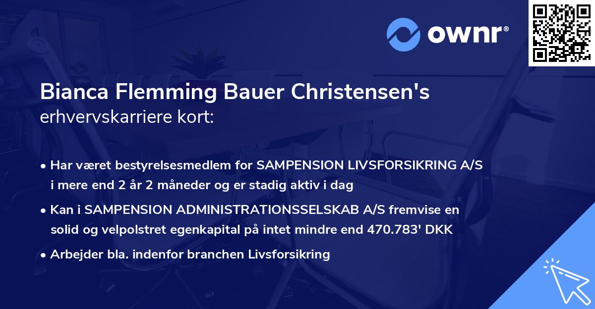 Bianca Flemming Bauer Christensen's erhvervskarriere kort