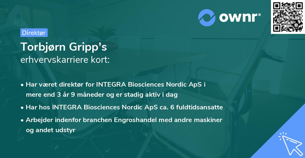 Torbjørn Gripp's erhvervskarriere kort