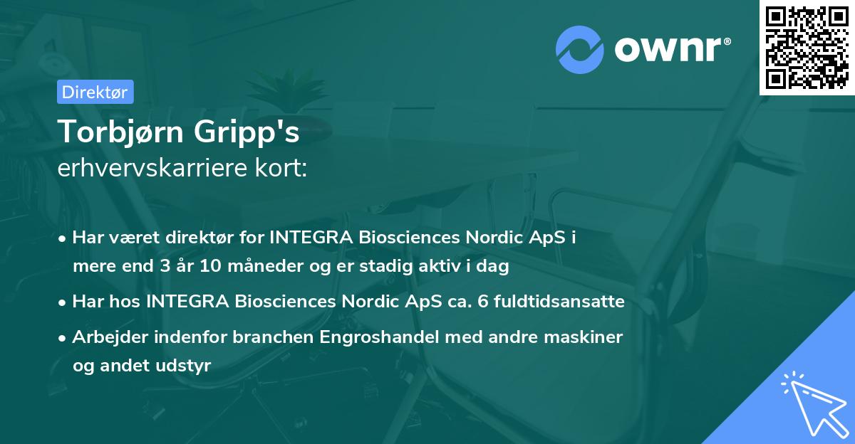 Torbjørn Gripp's erhvervskarriere kort