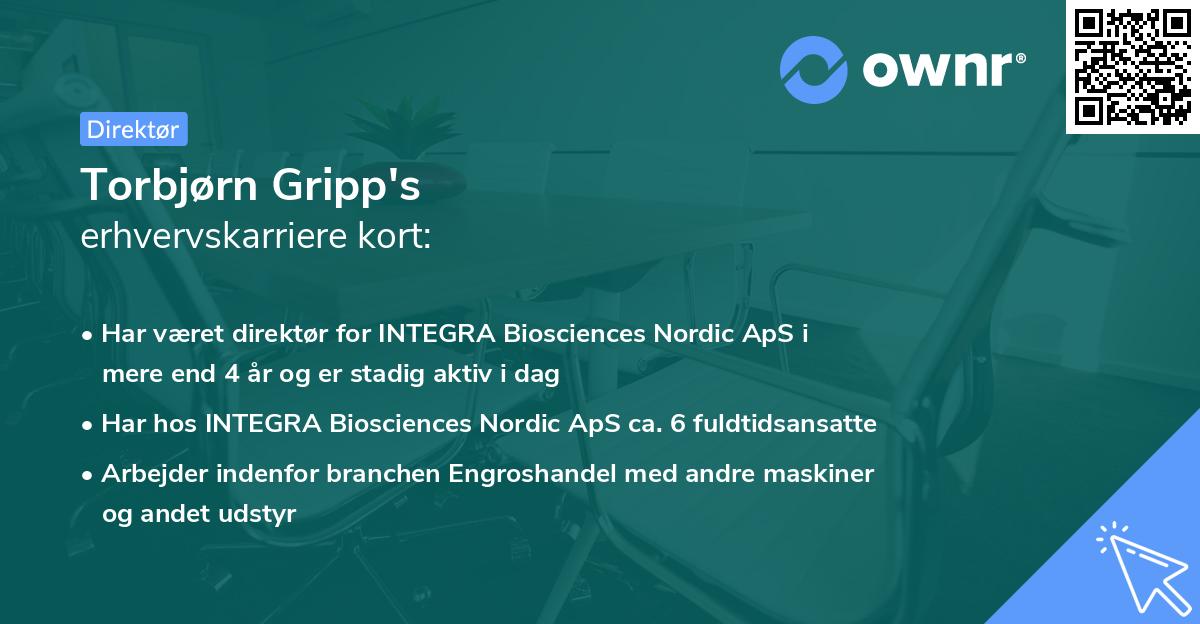 Torbjørn Gripp's erhvervskarriere kort