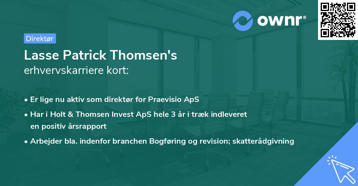 Lasse Patrick Thomsen's erhvervskarriere kort